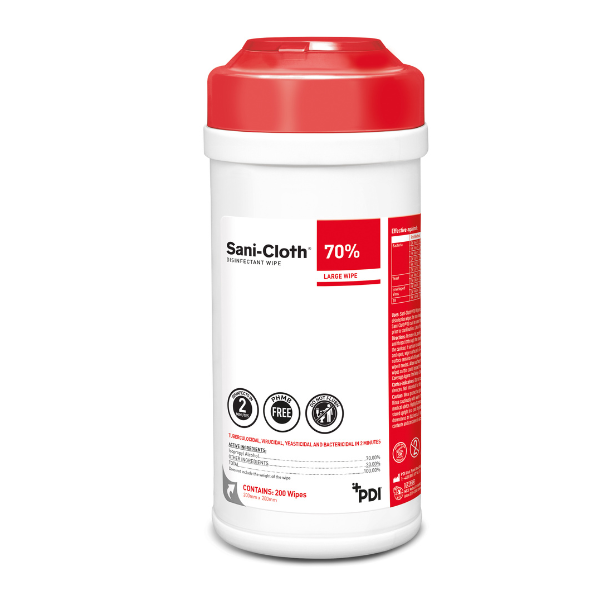 Sani-Cloth 70% изопропилов алкохол кърпички Тръба от 200 кърпички